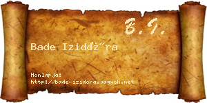Bade Izidóra névjegykártya